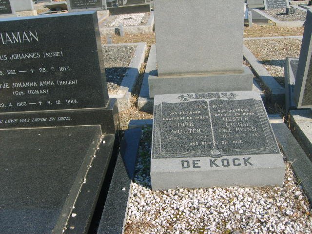 KOK Dirk Wouter, de -1974 &amp; Hester Cicilia HEYNS -1981