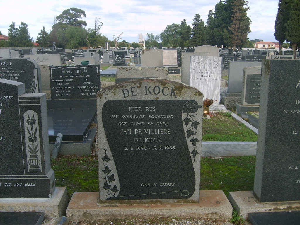 KOCK Jan de Villiers, de 1896-1965
