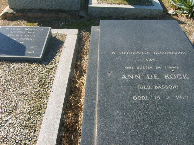 KOCK Ann, de nee BASSON -1977