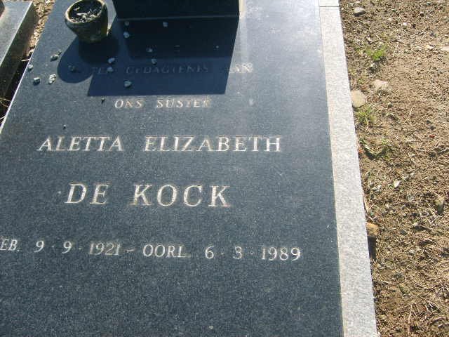 KOCK Anna Elizabeth, de 1921-1989