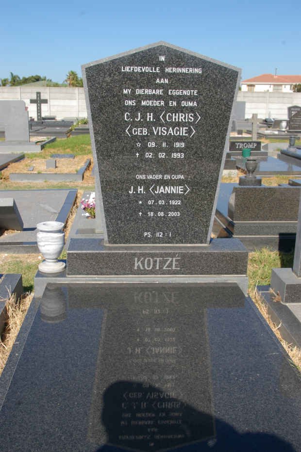 KOTZÉ J.H. 1922-2003 &amp; C.J.H. VISAGIE 1919-1993