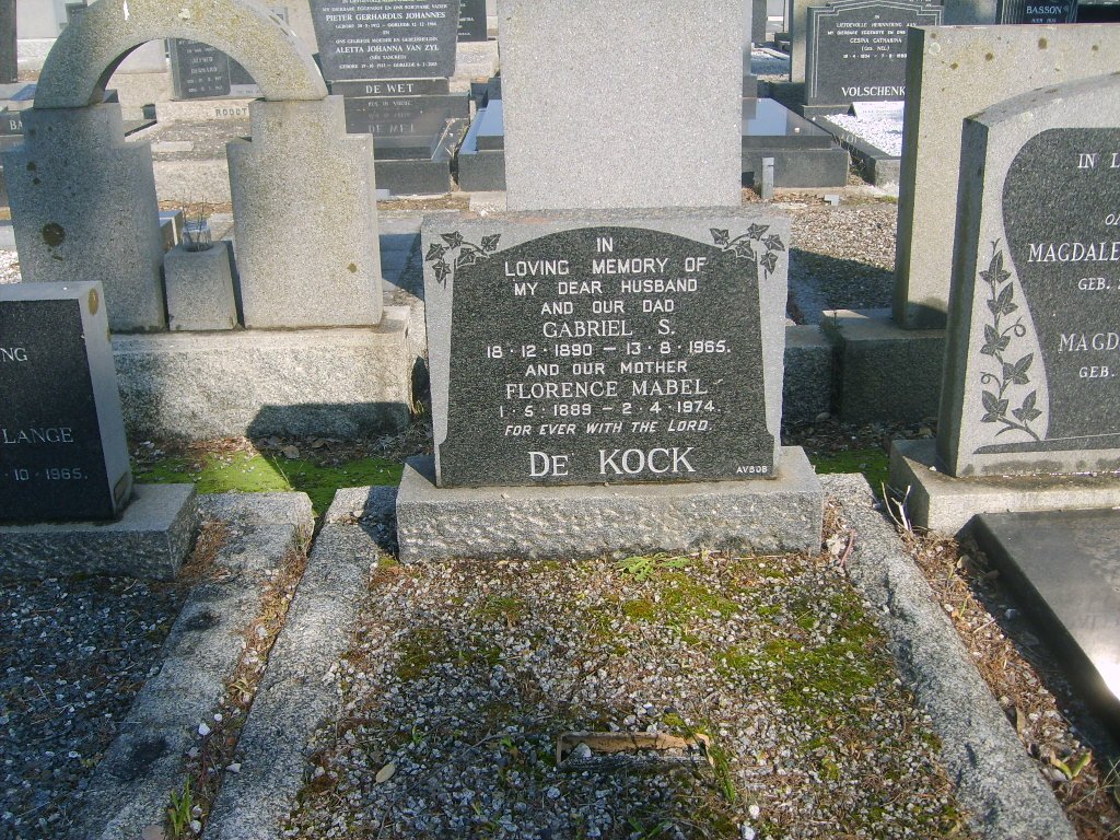 KOCK Gabriel S., de 1890-1965 &amp; Florence Mabel 1889-1974
