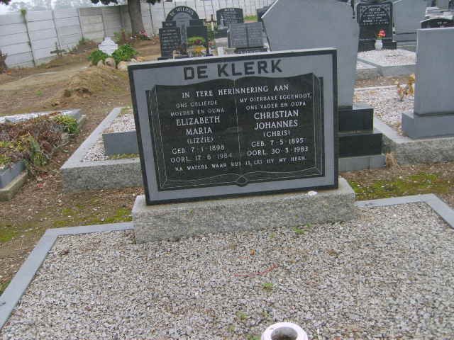 KLERK Christian Johannes, de 1895-1983 &amp; Elizabeth Maria 1898-1984