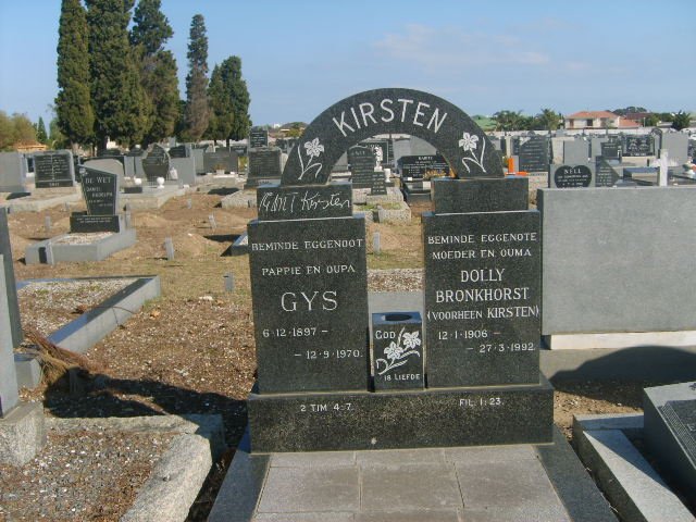 KIRSTEN Gys 1897-1970 &amp; Dolly BRONKHORST previously KIRSTEN 1906-1992
