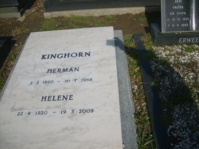 KINGHORN Herman 1920-1988 &amp; Helene 1920-2009