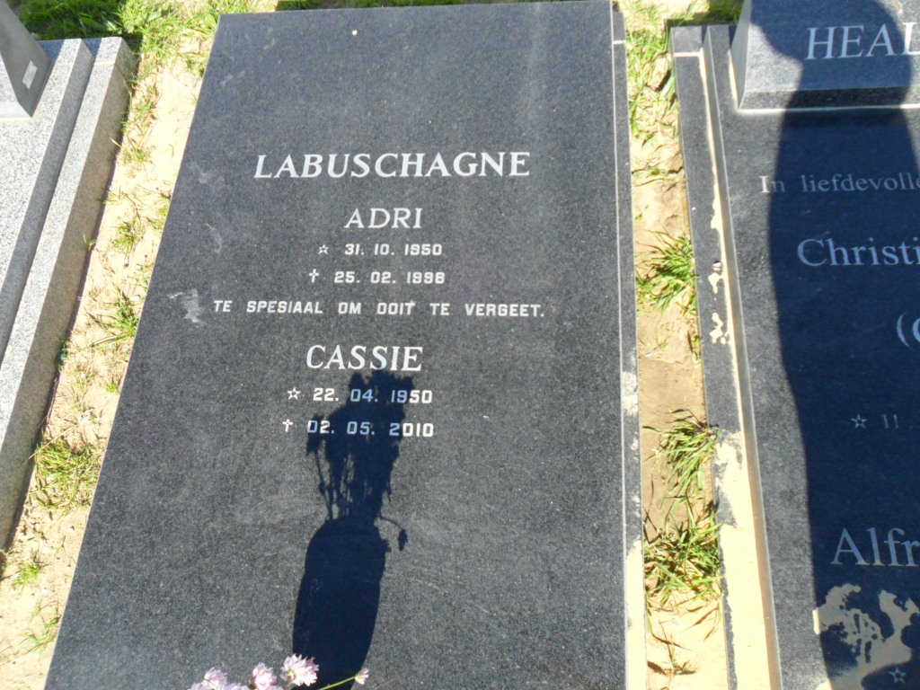 LABUSCHAGNE Adri 1950-1998 &amp; Cassie 1950-2010