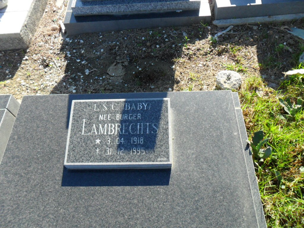 LAMBRECHTS L.S.C. nee BURGER 1918-1995