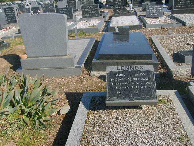 LENNOX Alwyn Nicholas 1908-1987 &amp; Maria Magdalena 1906-1976