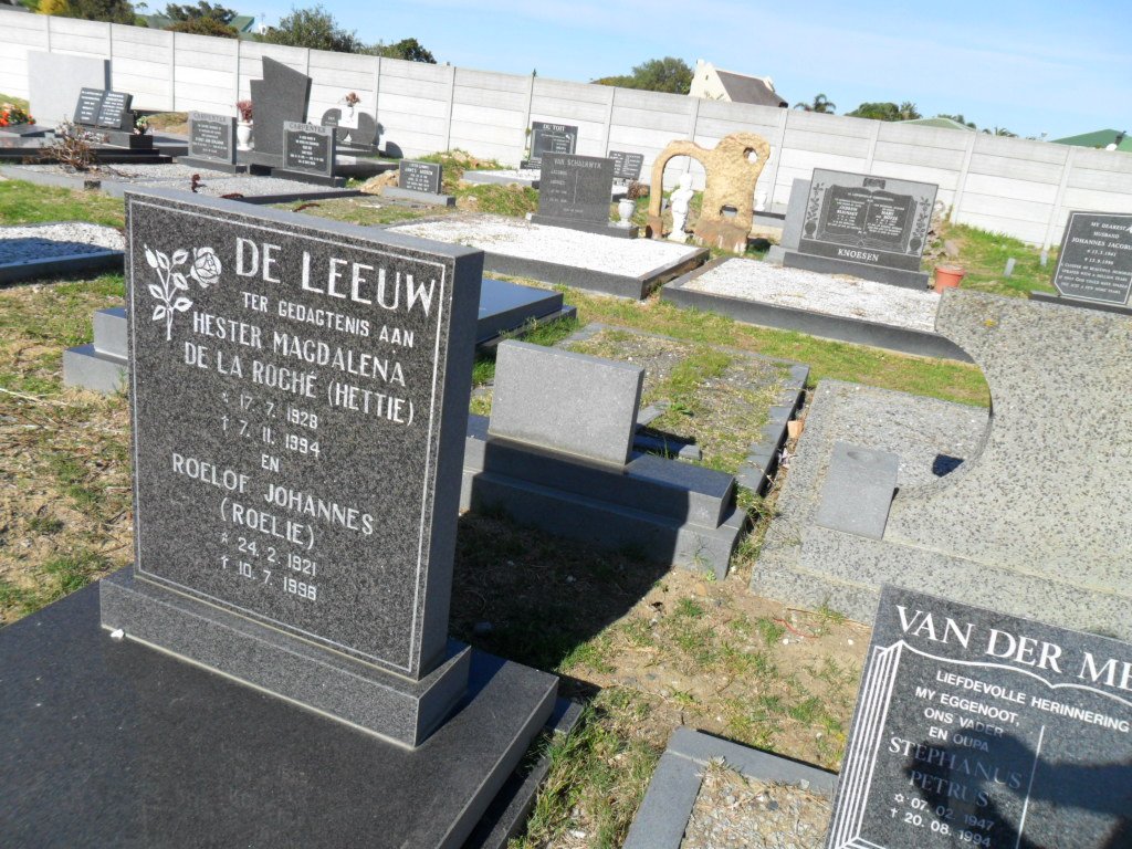LEEUW Roelof Johannes, de 1921-1998 &amp; Hester Magdalena DE LA ROCHÉ 1928-1994