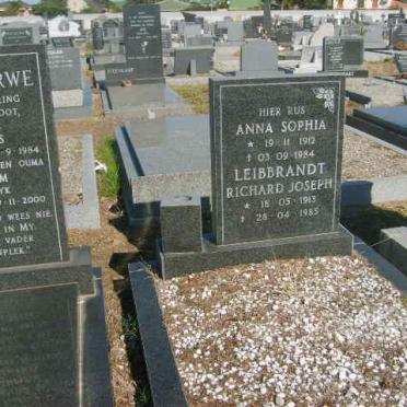 LEIBRANDT Richard Joseph 1913-1985 &amp; Anna Sophia 1912-1984