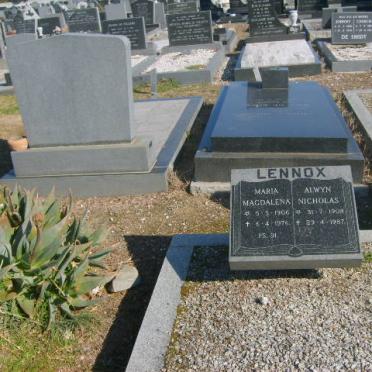 LENNOX Alwyn Nicholas 1908-1987 &amp; Maria Magdalena 1906-1976