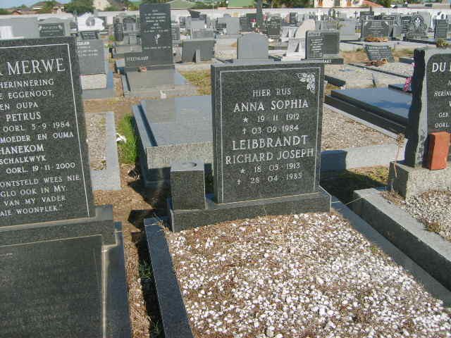 LEIBRANDT Richard Joseph 1913-1985 &amp; Anna Sophia 1912-1984