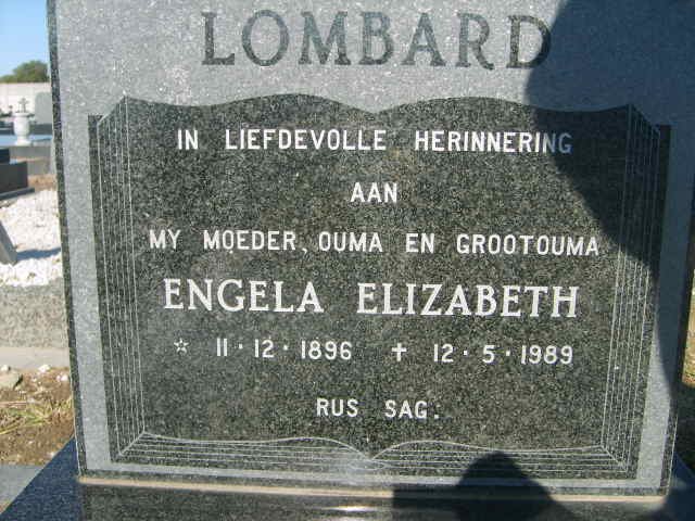 LOMBARD Engela Elizabeth 1896-1989