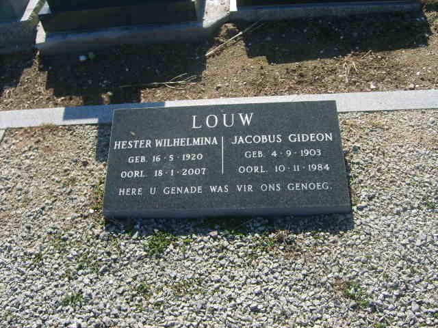 LOUW Jacobus Gideon 1903-1984 &amp; Hester Wilhelmina 1920-2007