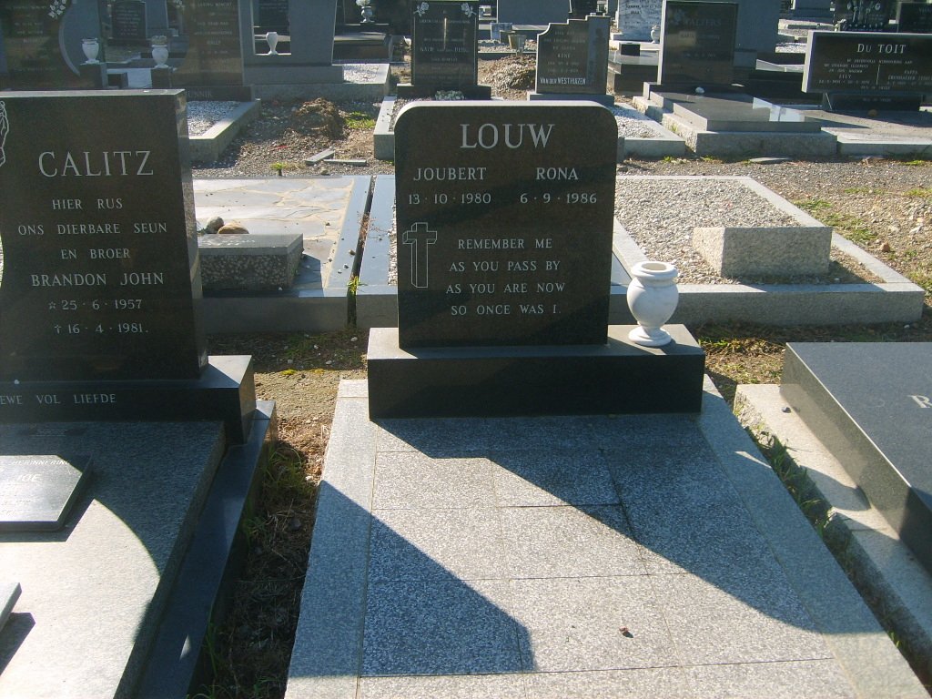 LOUW Joubert -1980 &amp; Rona -1986