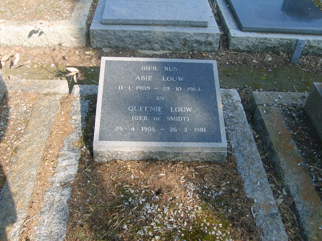 LOUW Abie 1905-1963 &amp; Queenie DE SMIDT 1905-1981