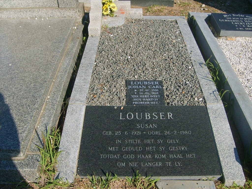 LOUBSER Johan Carl 1950-2010 :: LOUBSER Susan 1921-1980