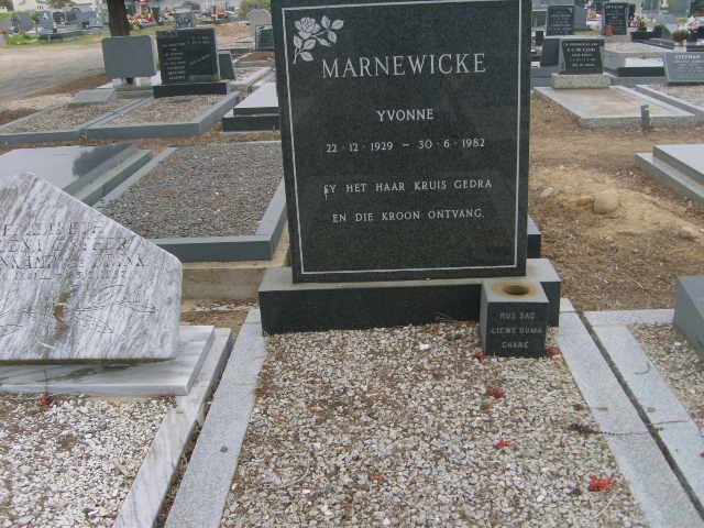 MARNEWICKE Yvonne 1929-1982