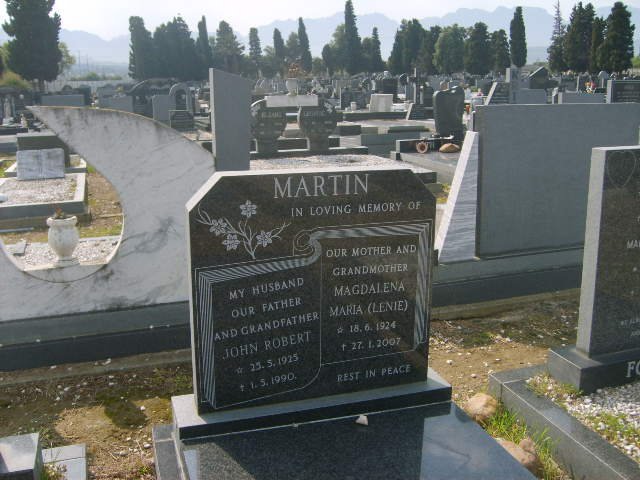 MARTIN John Robert 1925-1990 &amp; Maria Magdalena 1924-2007