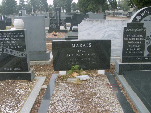 MARAIS Paul 1903-1979 &amp; Cecilia Rachel 19??-19??