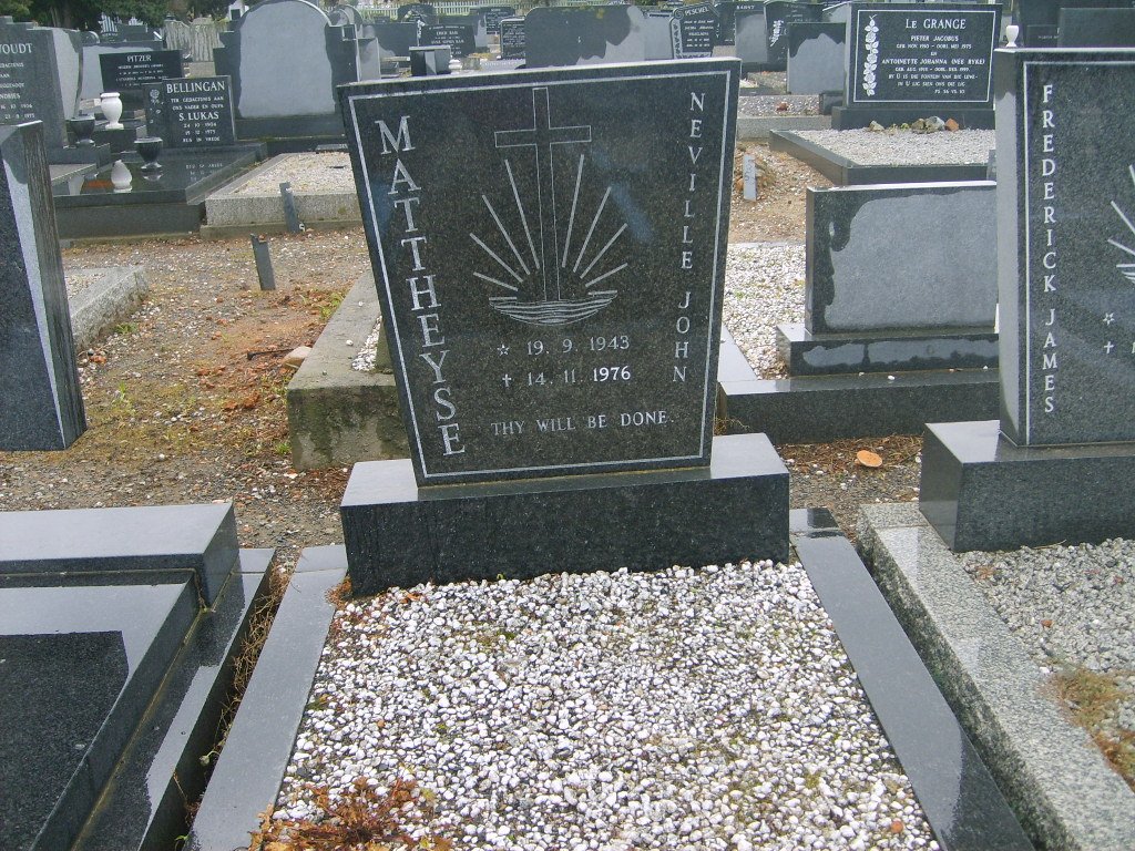 MATTHEYSE Neville John 1943-1976