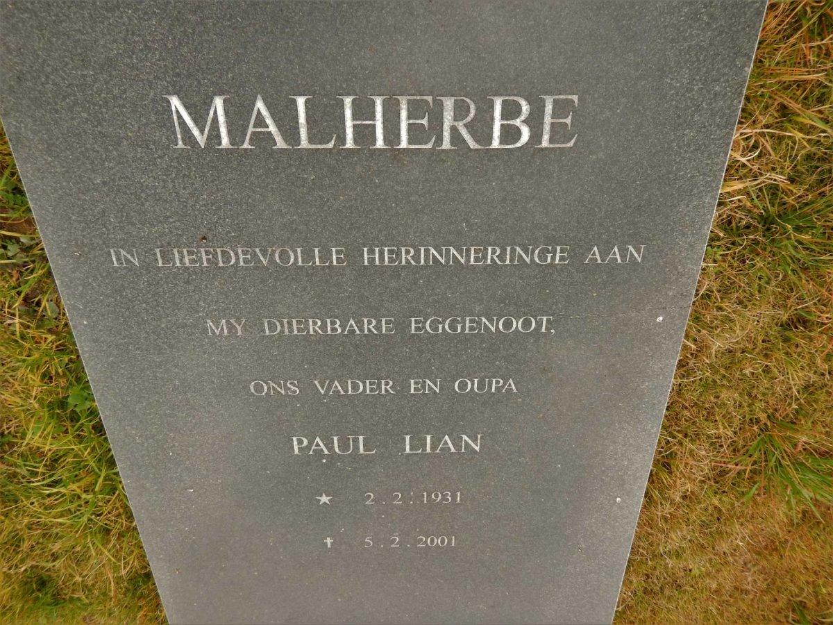 MALHERBE Paul Lian 1931-2001