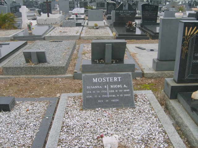 MOSTERT Nicol A. 1949-2007 &amp; Susanna B. 1924-1980