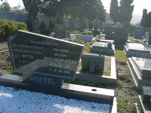 MORKEL Pieter Gerhard Myburgh 1931-2010 &amp; Bettie