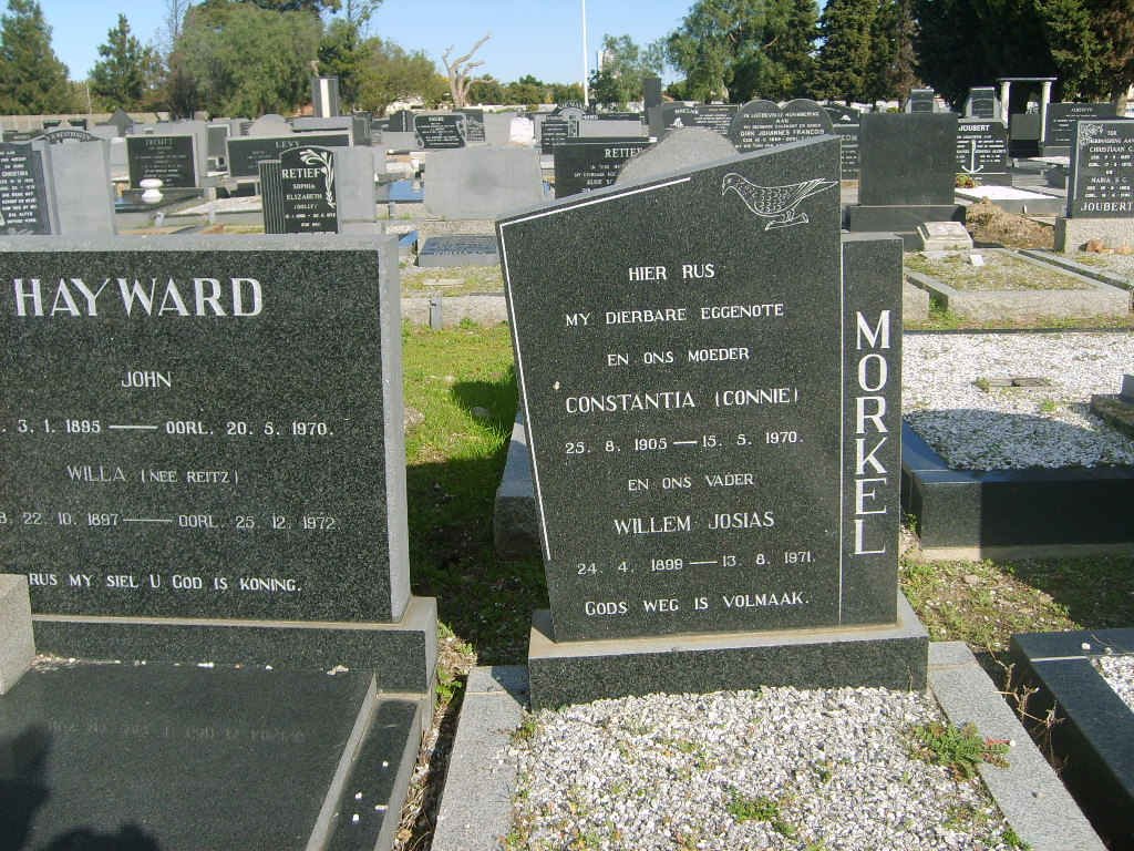 MORKEL Willem Josias 1889-1971 &amp; Constantia 1905-1970