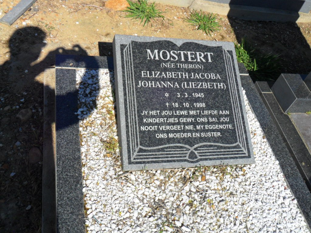 MOSTERT Elizabeth Jacoba Johanna nee THERON 1945-1998