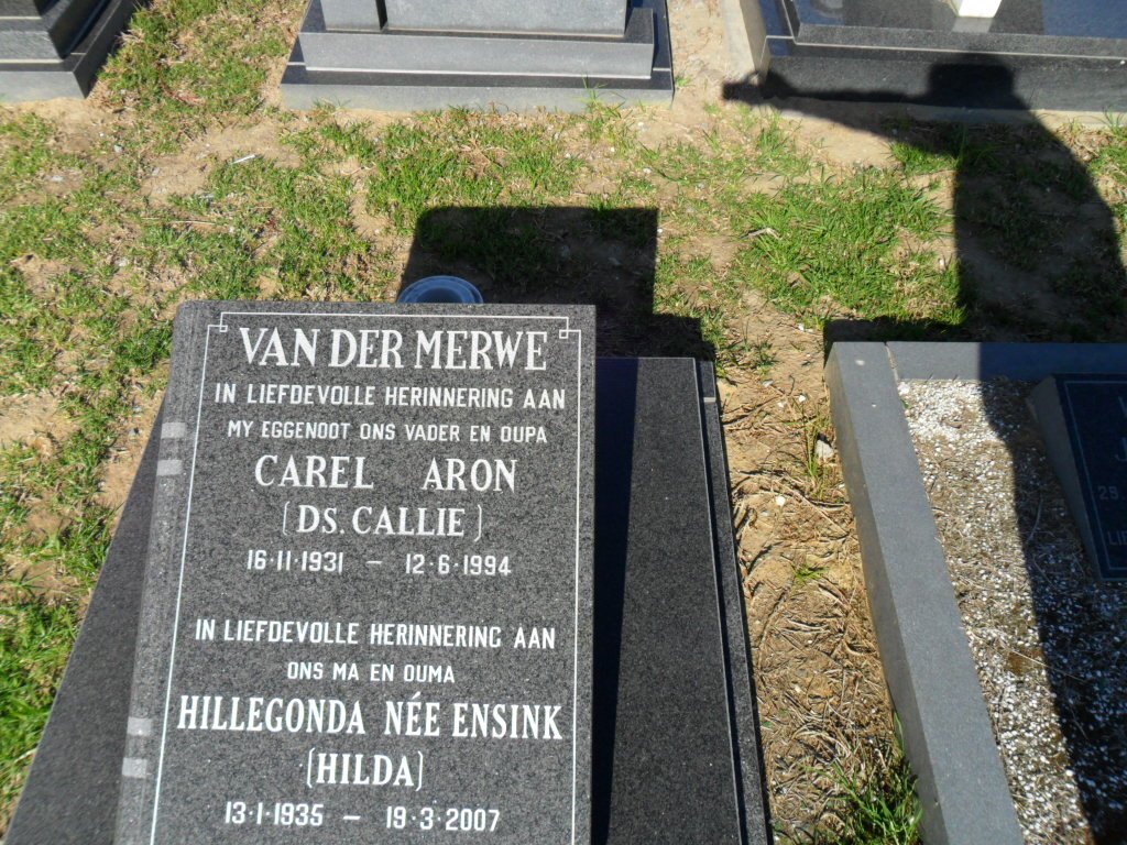 MERWE Carel Aron, van der 1931-1994 &amp; Hillegonda ESINK 1935-2007