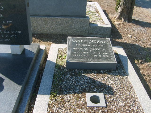 MERWE Ernst, van der 1903-1978 &amp; Hermine 1903-1972