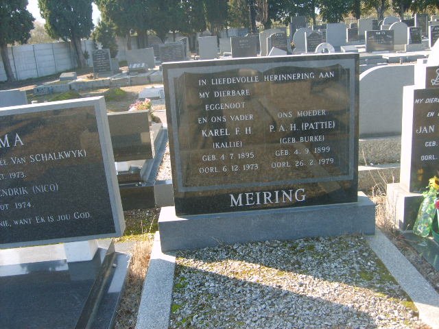 MEIRING Karel F.H. 1895-1973 &amp; P.A.H. BURKE 1899-1979