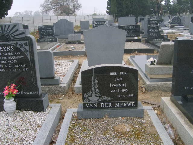 MERWE Jan, van der 1915-1982