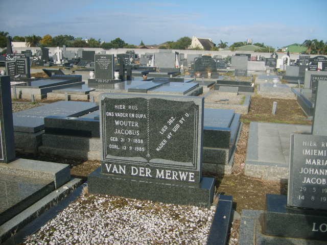 MERWE Wouter Jacobus, van der 1898-1985