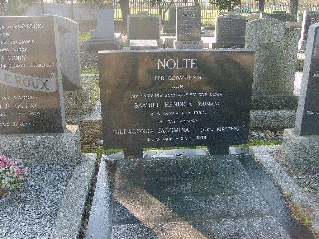 NOLTE Samuel Hendrik 1893-1967 &amp; Hildagonda Jacomina KIRSTEN 1896-1976