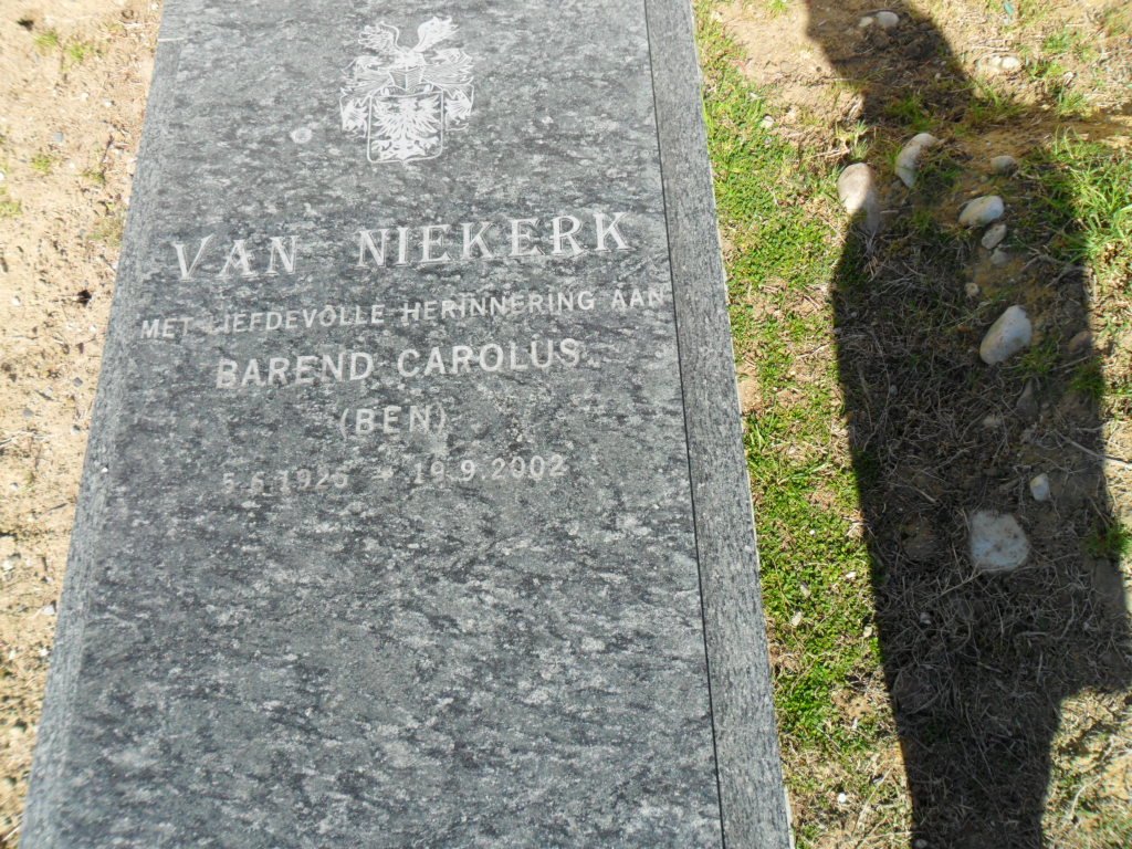 NIEKERK Barend Carolus, van 1925-2002
