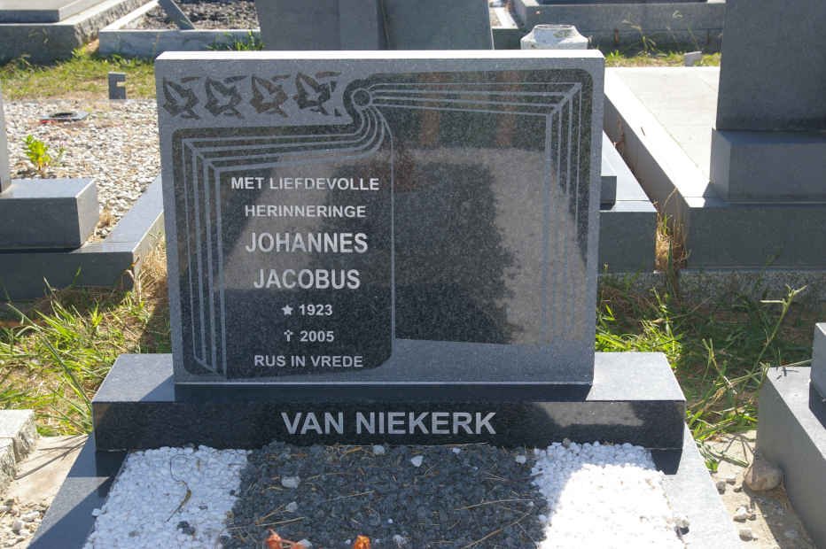 NIEKERK Johannes Jacobus, van 1923-2005