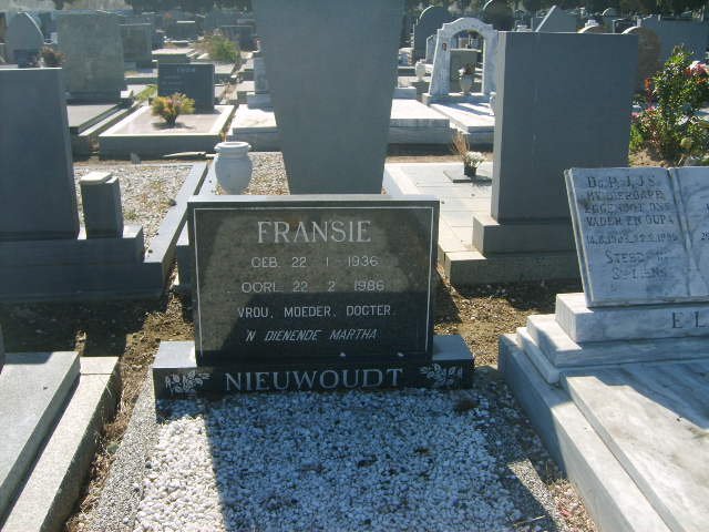 NIEUWOUDT Fransie 1936-1986