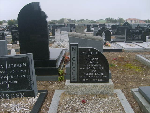 NICHOLS Robert Lambe 1900-1994 &amp; Johannes Susanna HEYNIKE 1895-1980