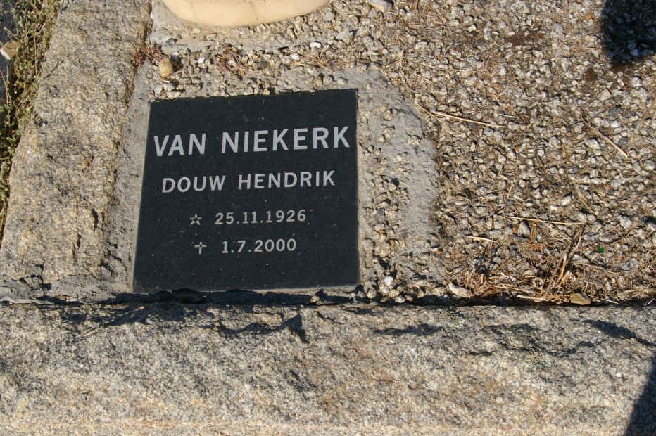 NIEKERK Douw Hendrik, van 1926-2000