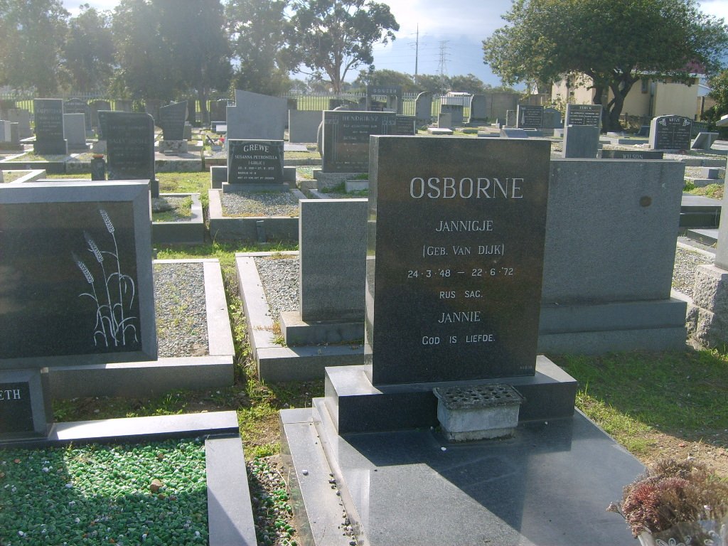 OSBORNE Jannigje nee VAN DIJK 1948-1972