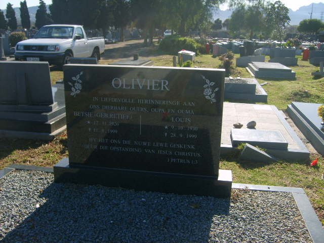 OLIVIER Louis 1930-1999 &amp; Betsie RETIEF 19??-1999
