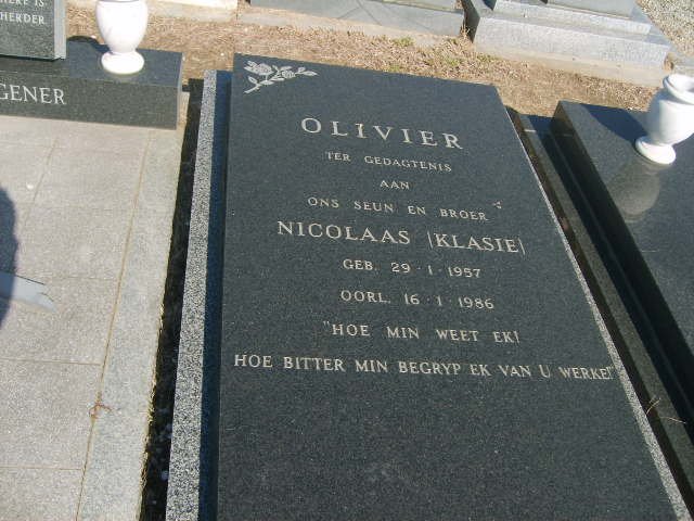 OLIVIER Nicolaas 1957-1986