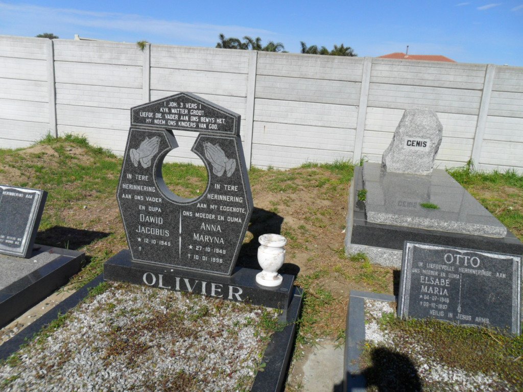 OLIVIER Anna Maryna 1949-1998 &amp; David Jacobus 1948-