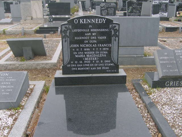 O'KENNEDY John Nicolas Francis 1895-1979 &amp; Maria Magdalena BESTER 1900-1990