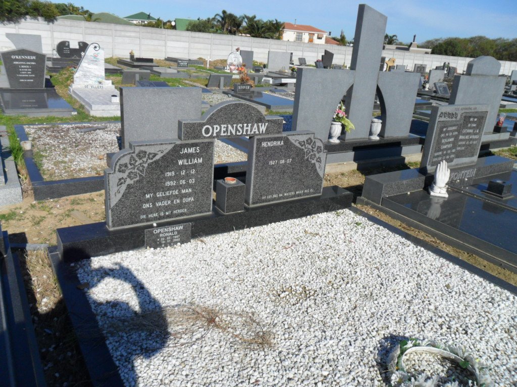 OPENSHAW James William 1919-1992 &amp; Hendrika 1927- :: OPENSHAW Ronald 1947-2002