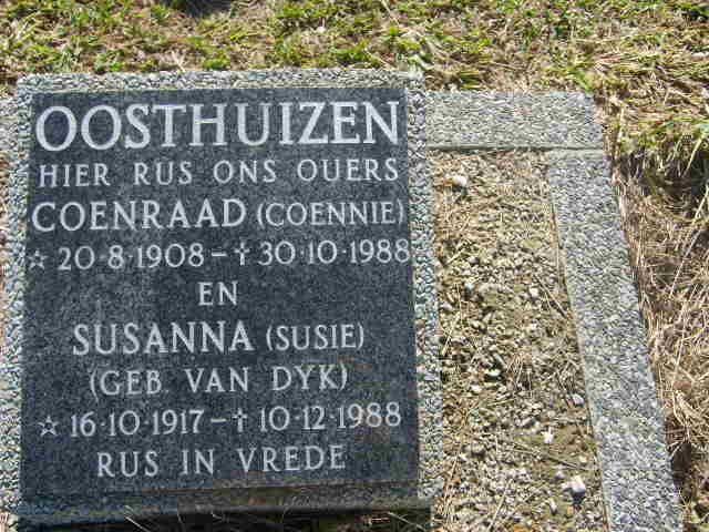 OOSTHUIZEN Coenraad 1908-1988 &amp; Susanna VAN DYK 1917-1988