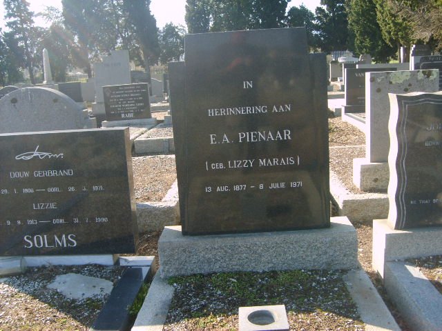 PIENAAR E.A. nee MARIAS 1877-1971