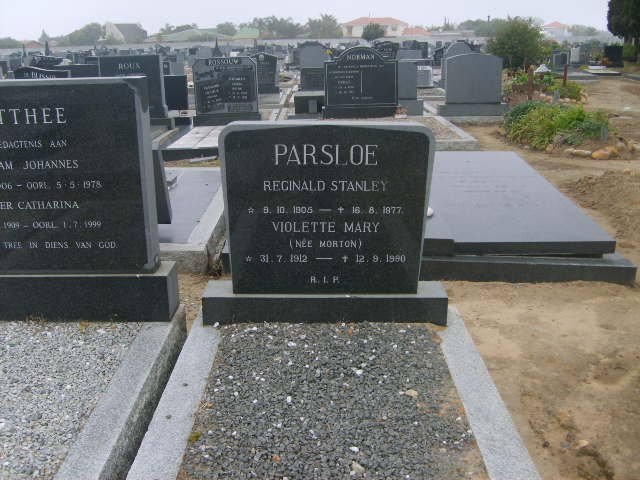 PARSLOE Reginald Stanley 1905-1977 &amp; Violette Mary MORTON 1912-1990